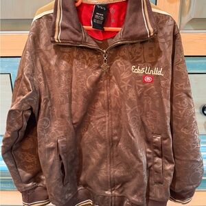 Ecko Unlimited Dark Brown Jacket with Red Lining